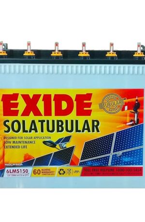 Exide SOLAR C10 Tubular Battery – 150AH, 12V, 5 Years Warranty (Model: 6LMS150L)