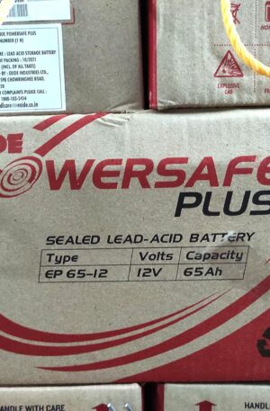Exide PowerSafe 12V 65Ah SMF Battery (Black) – Maintenance-Free for UPS & Solar