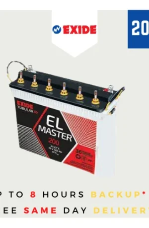 Exide EL200(48M) Tubular Battery – 200AH, 12V, 48 Months Warranty